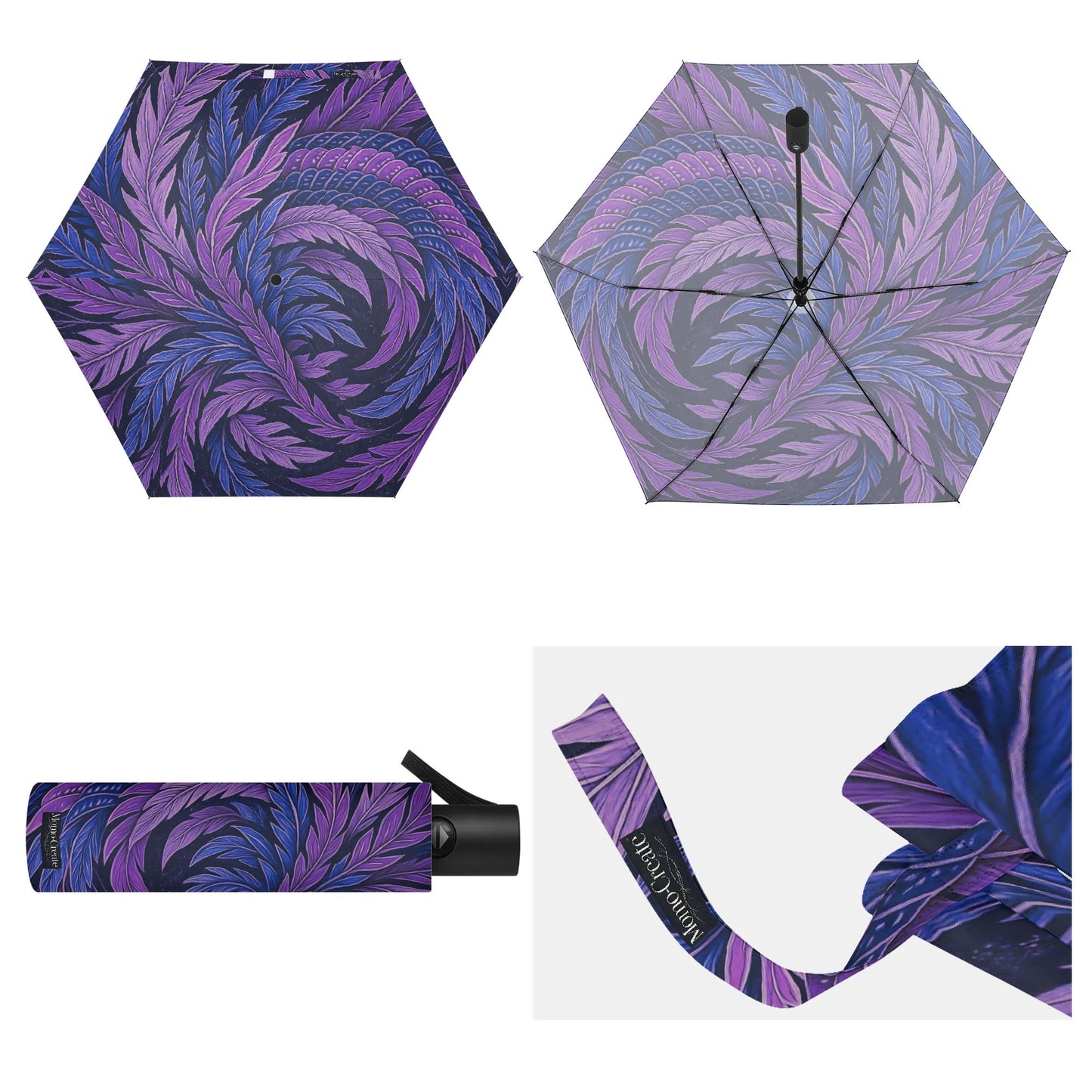 Hokusai-Inspired UV Protection & Waterproof Folding Umbrella – Unisex Sun and Rain Parasol, Japanese Art Print Lightweight Auto Open & Close - | Japanese Art Umbrella