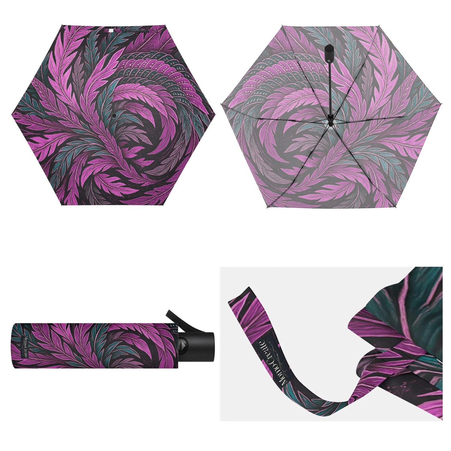 Hokusai-Inspired UV Protection & Waterproof Folding Umbrella – Unisex Sun and Rain Parasol, Japanese Art Print Lightweight Auto Open & Close Umbrella Printing Outside - | Japanese Art Umbrella