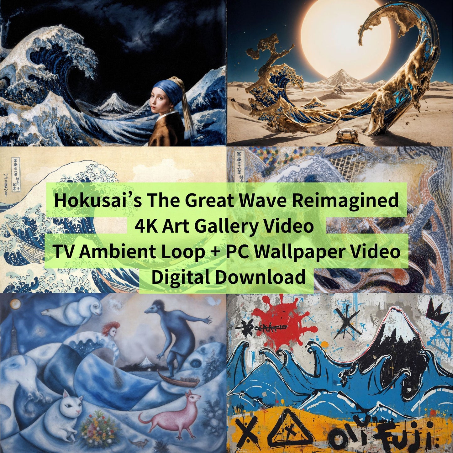 The Great Wave Reimagined – 4K Art Gallery Video (Digital Download)