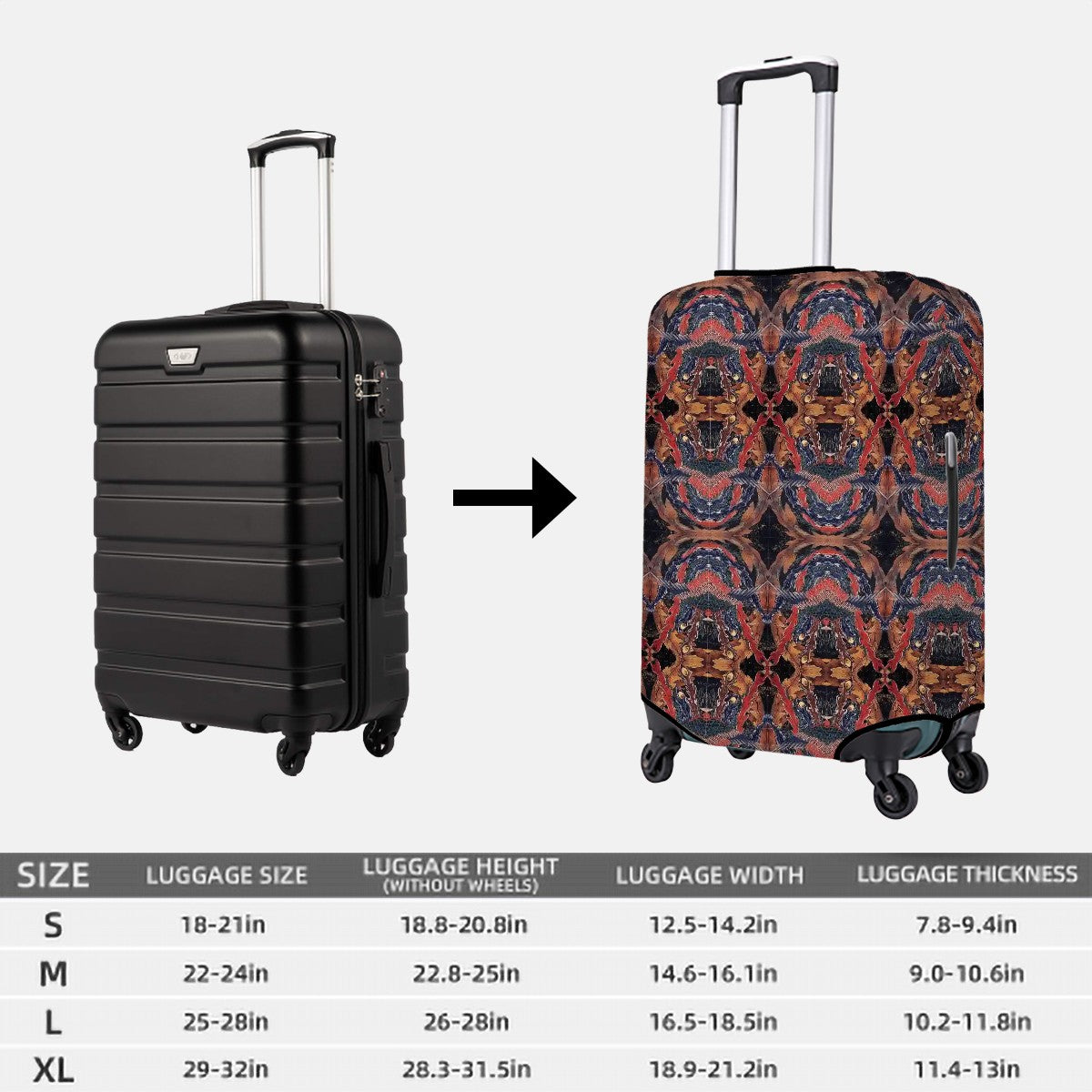Lightweight Luggage Cover ー Hokusai Phoenix – Japn Art Pattern