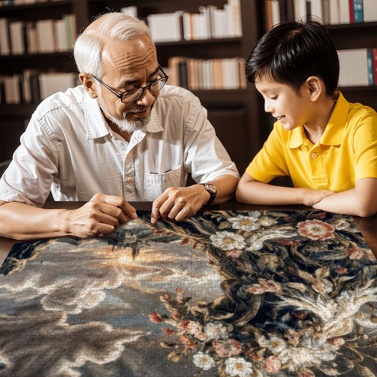 Wooden Jigsaw Puzzles 1000 pcs- Hokusai × Arcimboldo – The Floral Wave of Civilization - | Japanese Art Jigsaw Puzzle