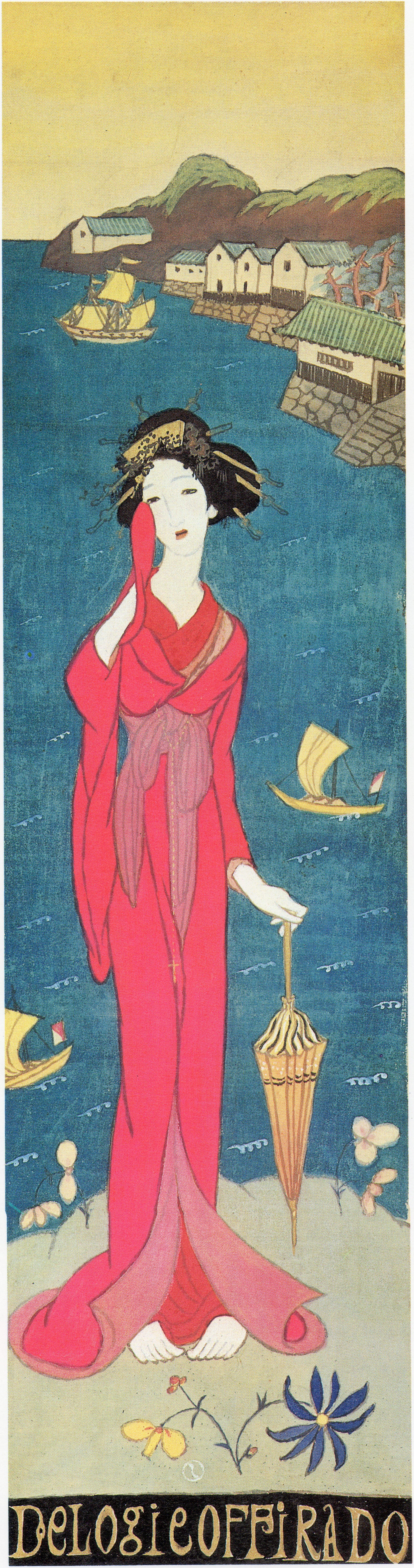 Yumeji’s Romance: Reminiscence of Hirado glossy mug - | Japanese Art Mug