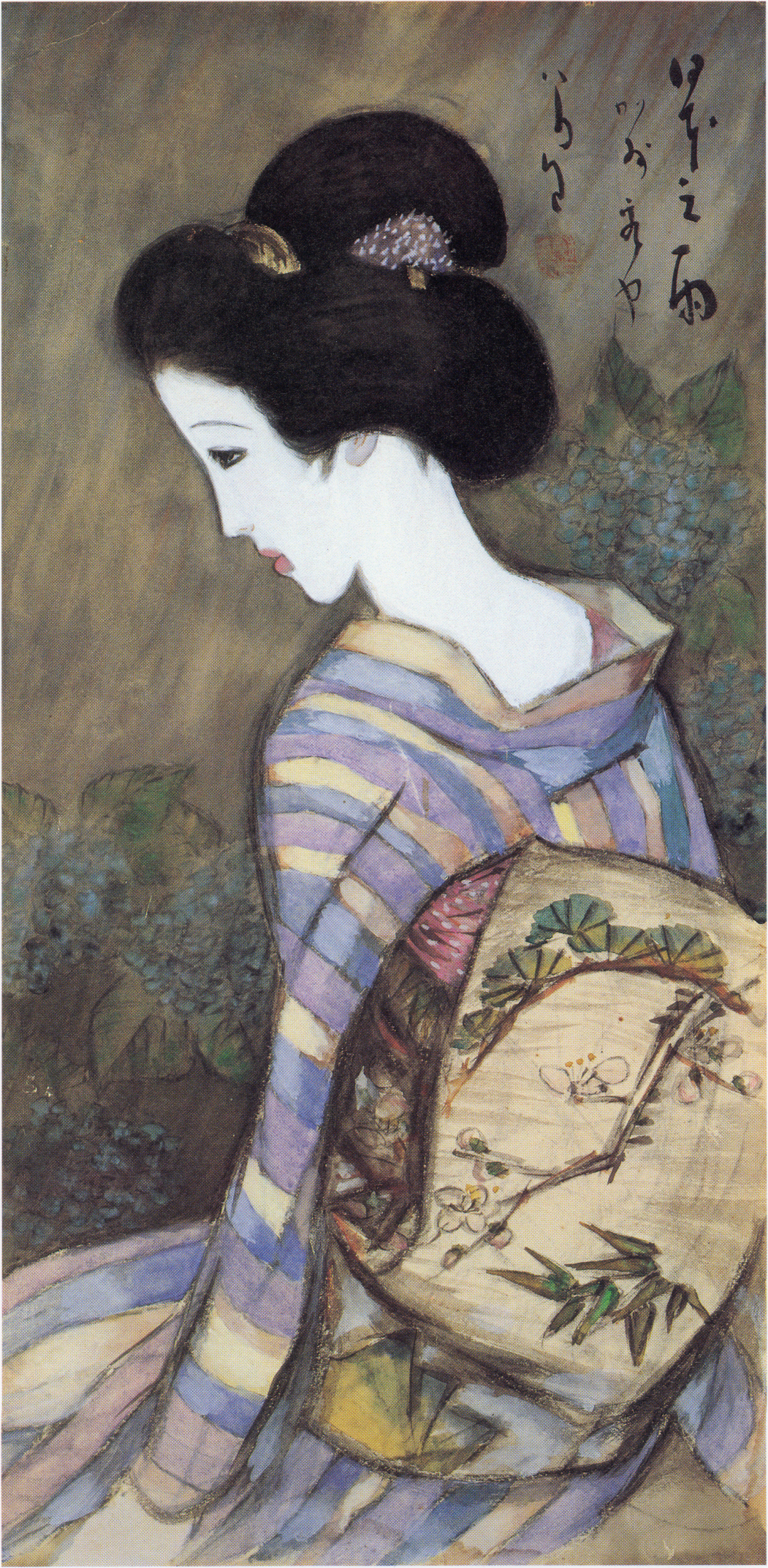 Yumeji’s Romance – TakehisaYumeji-1932-Japanese_Rain glossy mug - | Japanese Art Mug