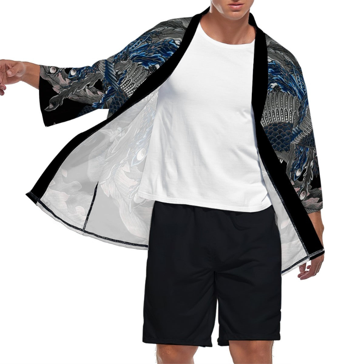 Men's Kimono Cardigan - KatsushikaHokusai,Phoenix Painting by Hokusai - | Japanese Art Jacket
