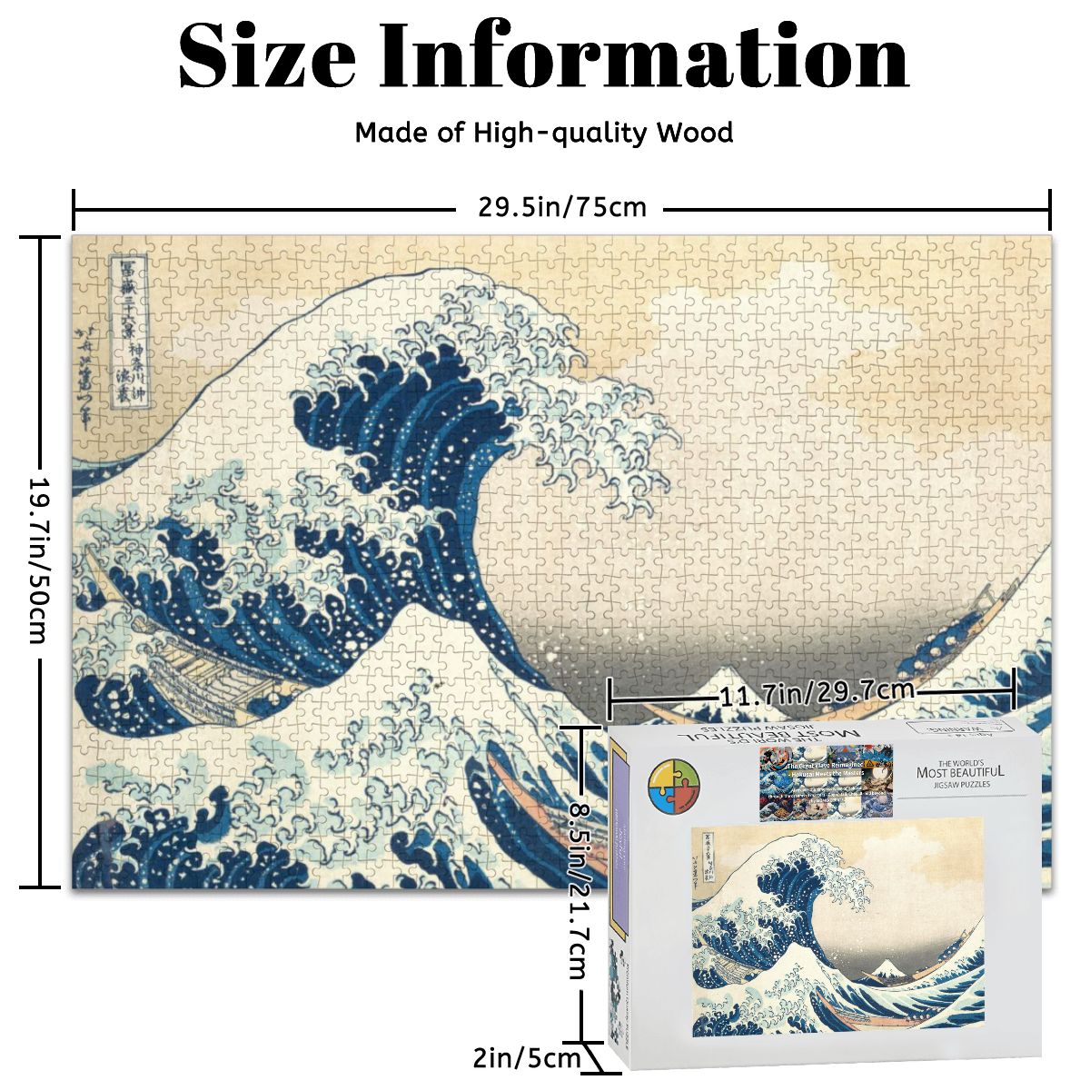 Wooden Jigsaw Puzzles 1000 pcs - Hokusai The Great Wave off Kanagawa — The Eternal Surge -  | Japanese Art Jigsaw Puzzle