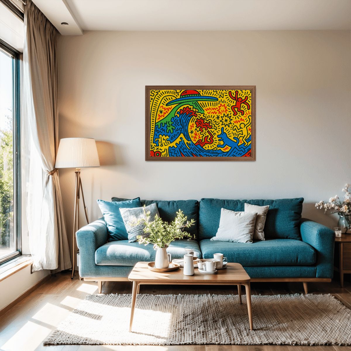 Wooden Jigsaw Puzzles 1000 pcs - Hokusai × Haring – The Pop Wave from Outer Space -  | Japanese Art Jigsaw Puzzle