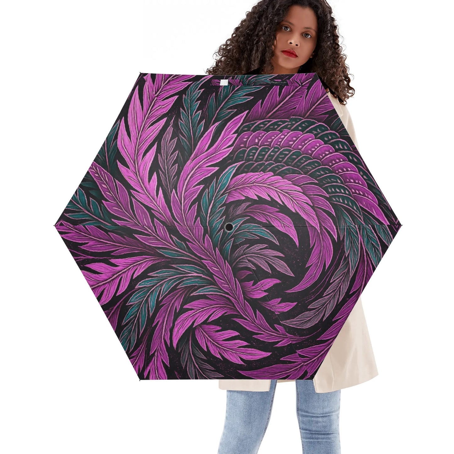 Hokusai-Inspired UV Protection & Waterproof Folding Umbrella – Unisex Sun and Rain Parasol, Japanese Art Print Lightweight Auto Open & Close Umbrella Printing Outside -  | Japanese Art Umbrella