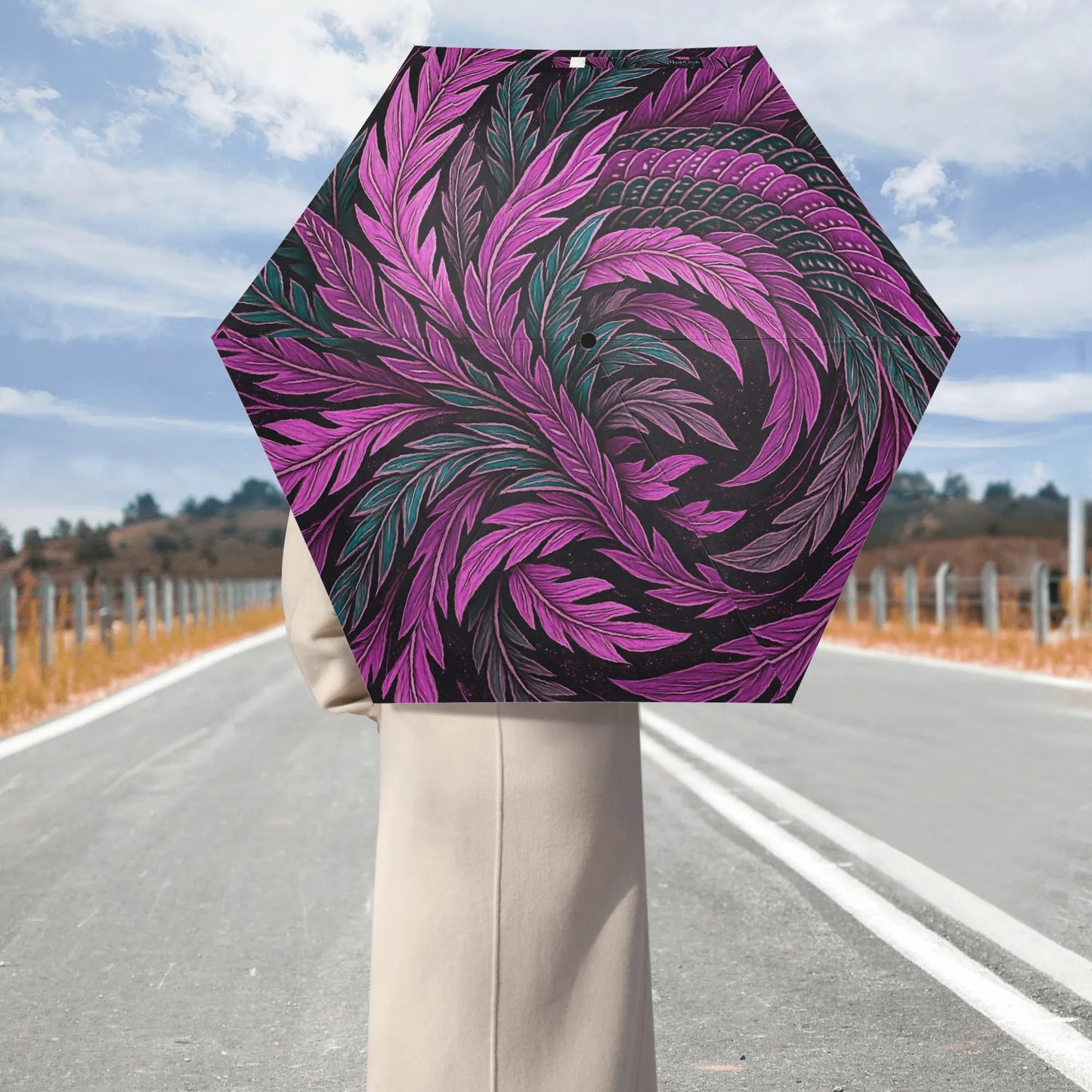 Hokusai-Inspired UV Protection & Waterproof Folding Umbrella – Unisex Sun and Rain Parasol, Japanese Art Print Lightweight Auto Open & Close Umbrella Printing Outside -  | Japanese Art Umbrella