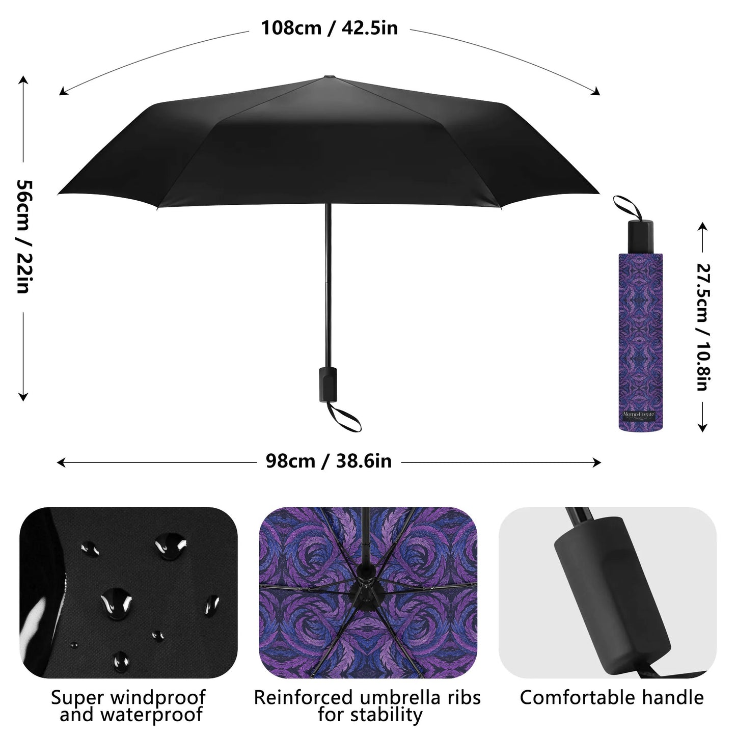 Hokusai-Inspired UV Protection & Waterproof Folding Umbrella – Unisex Sun and Rain Parasol,Japanese Art Lightweight Umbrella -  | Japanese Art Umbrella