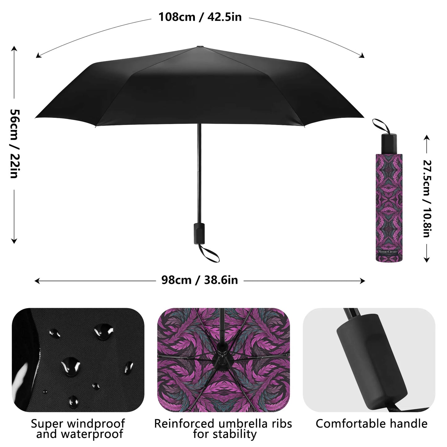 Hokusai-Inspired UV Protection & Waterproof Folding Umbrella – Unisex Sun and Rain Parasol,Japanese Art Lightweight Umbrella -  | Japanese Art Umbrella