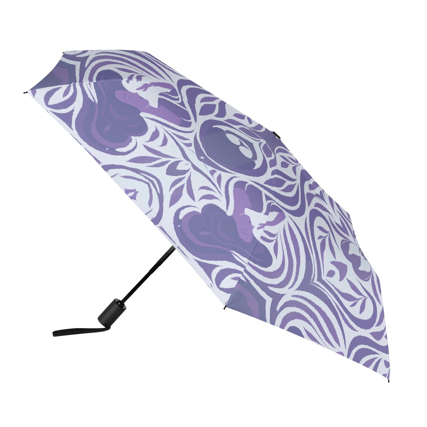 Art Nouveau Umbrella - Yumeji Inspired Japanese Woman Motif - Stylish Parasol with Elegant Floral Flow | Japanese Art Umbrella