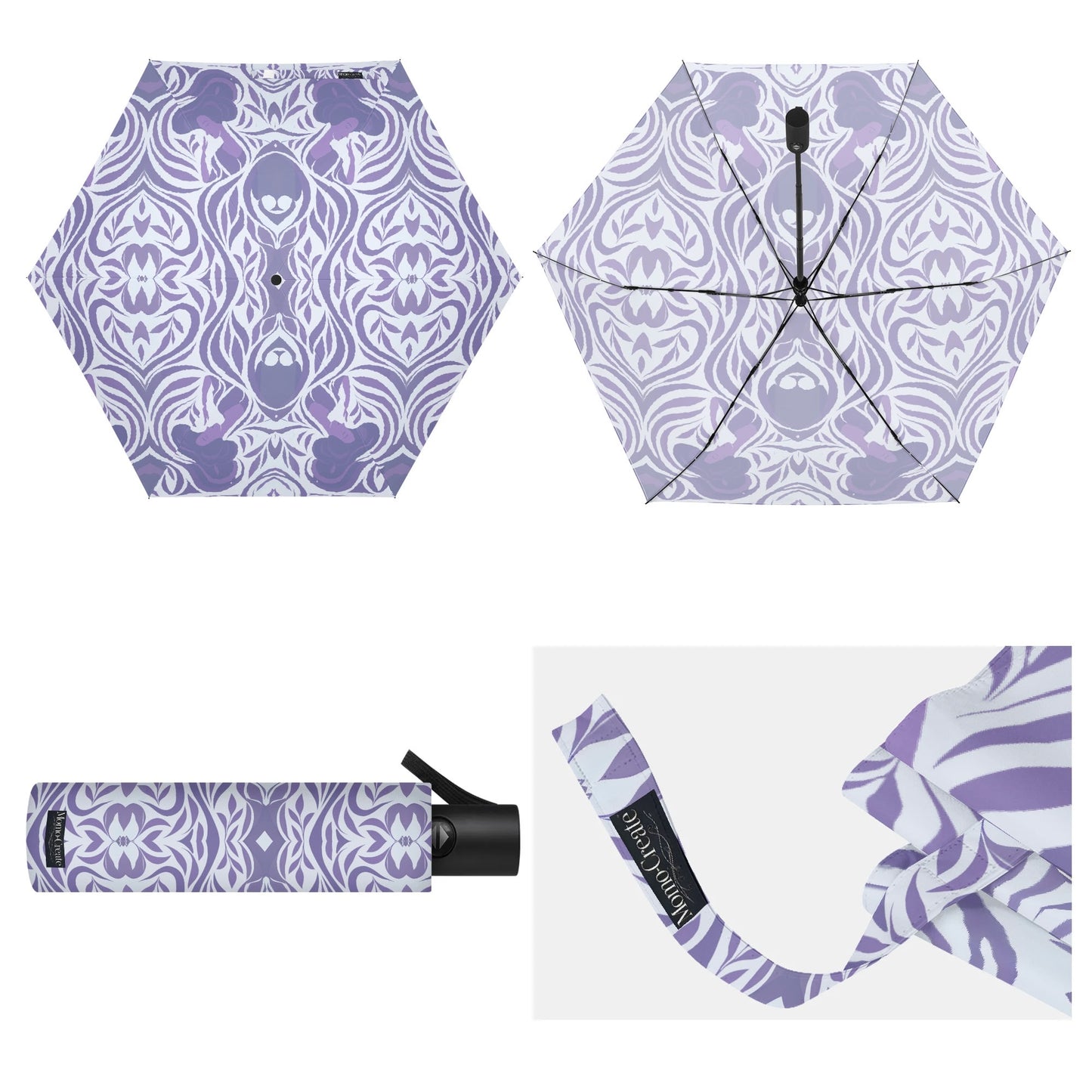 Art Nouveau Umbrella - Yumeji Inspired Japanese Woman Motif - Stylish Parasol with Elegant Floral Flow | Japanese Art Umbrella