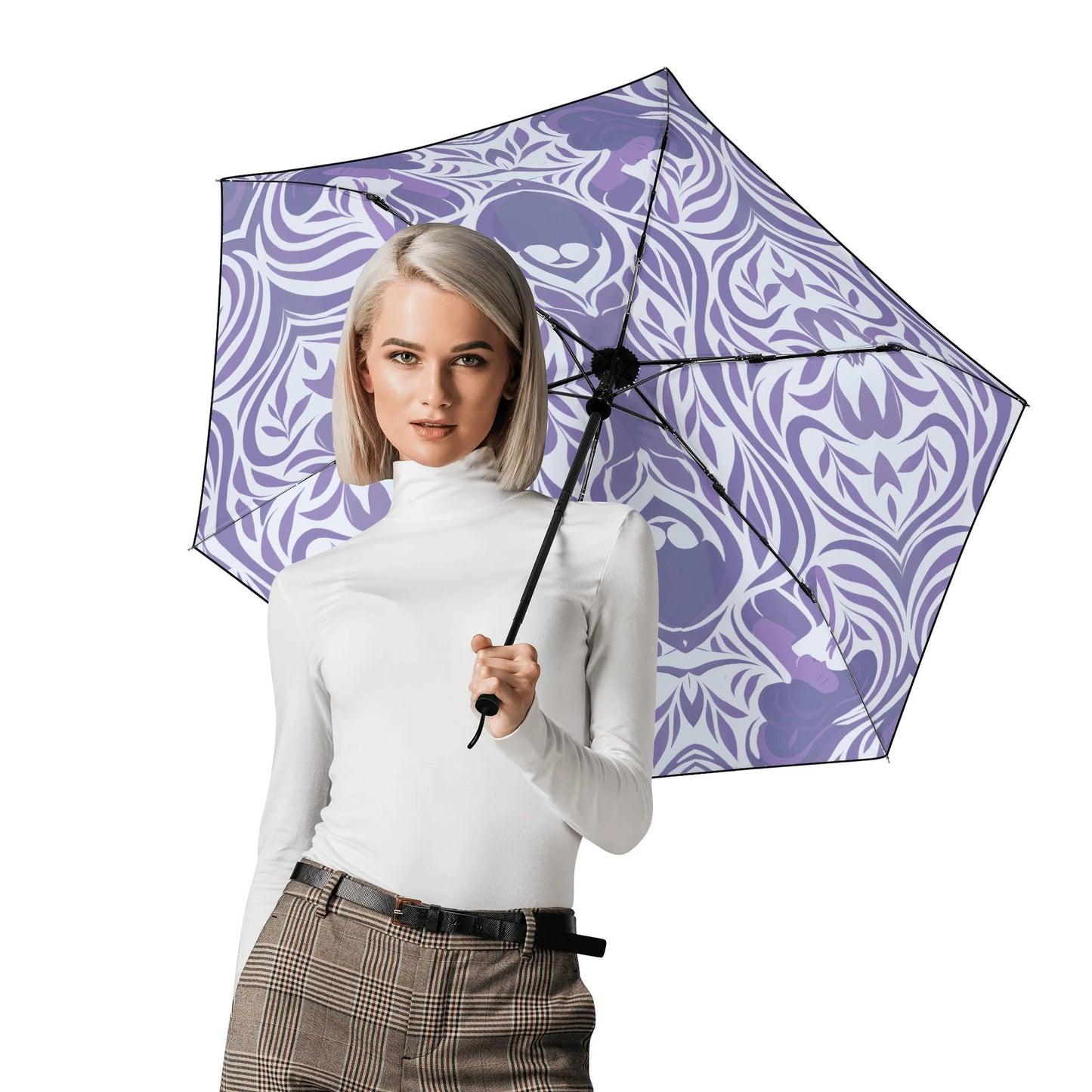 Art Nouveau Umbrella-Yumeji Inspired Japanese Woman Motif Stylish Parasol with Elegant Floral Flow–Unisex,Japanese Art Lightweight Umbrella -  | Japanese Art Umbrella