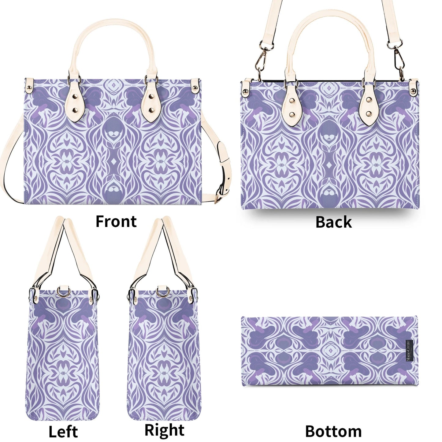 Yumeji Inspired Elegant Handbag – Japanese Art Motif Tote with Shoulder Elegant Japanese Feather Design-Luxury Women PU Leather -  | Japanese Art Bag