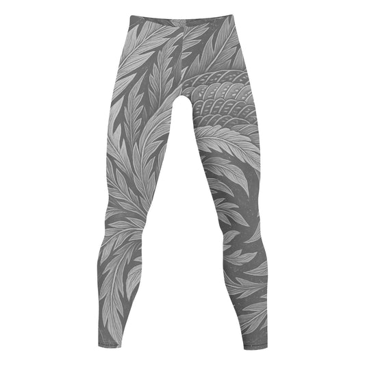 Mens Sports Leggings & Running Tights – Hokusai Phoenix Japanese Art - Artistic Activewear for Fitness and Training | Japanese Art Leggings