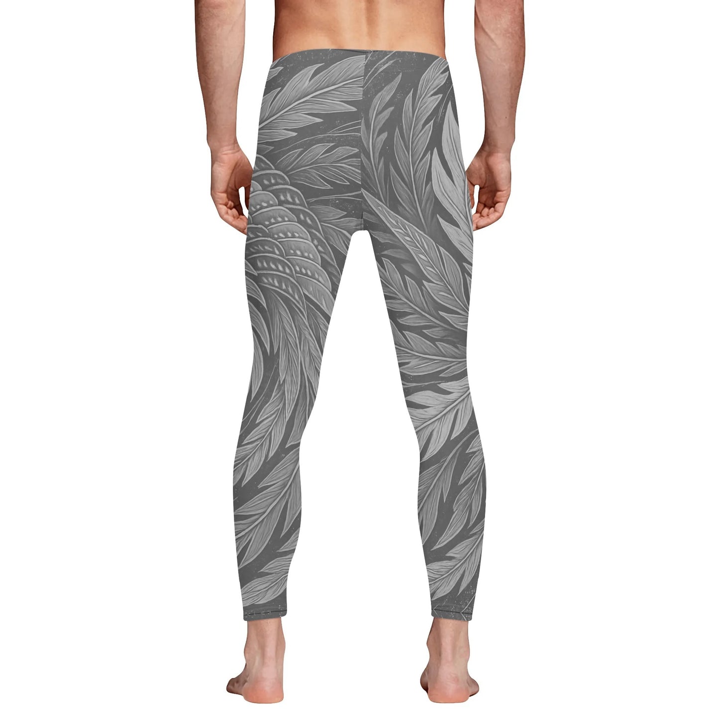 Mens Sports Leggings & Running Tights – Hokusai Phoenix Japanese Art - Artistic Activewear for Fitness and Training | Japanese Art Leggings