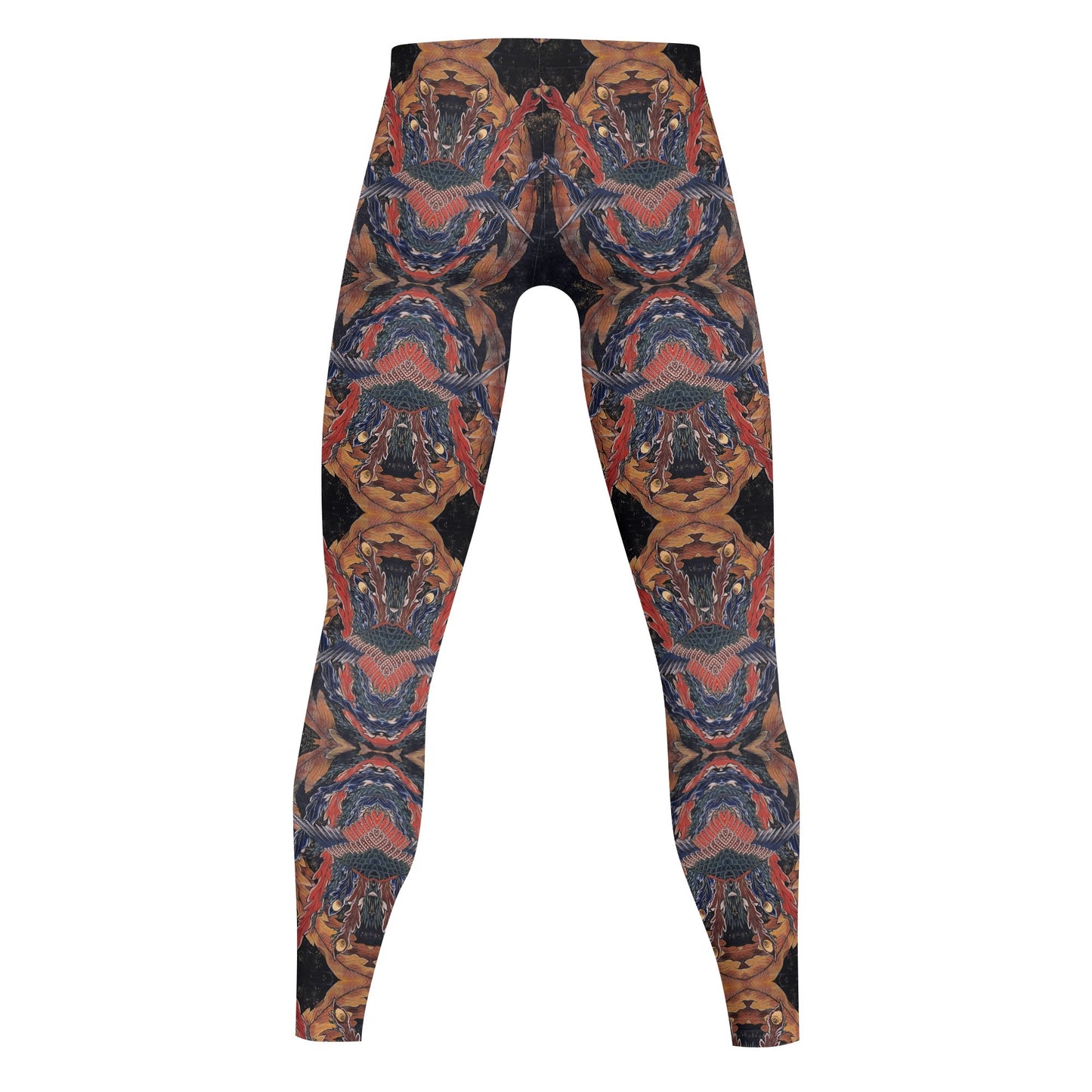 Mens Sports Leggings – Hokusai Phoenix Japanese Art - Artistic Running Tights & Fitness Wear | Japanese Art Leggings