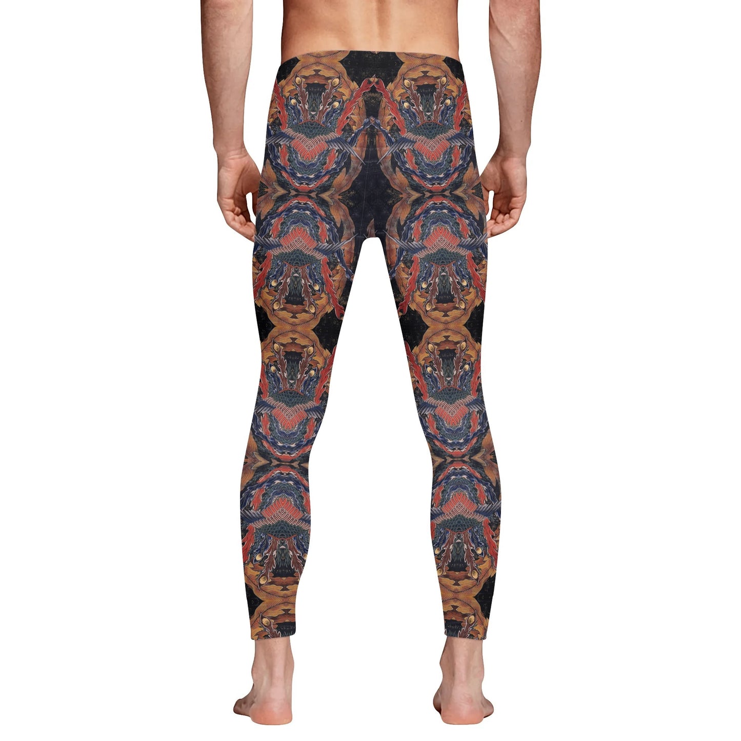 Mens Sports Leggings – Hokusai Phoenix Japanese Art - Artistic Running Tights & Fitness Wear | Japanese Art Leggings