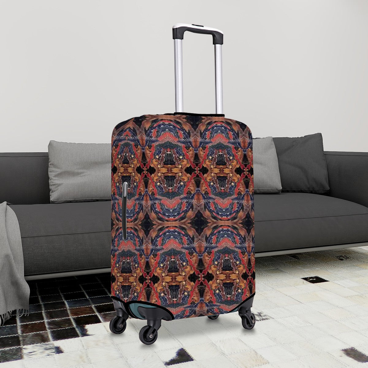 Lightweight Luggage Cover ー　Hokusai Phoenix – Japn Art Pattern