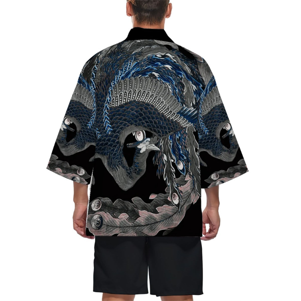 Men's Kimono Cardigan - KatsushikaHokusai,Phoenix Painting by Hokusai -  | Japanese Art Jacket