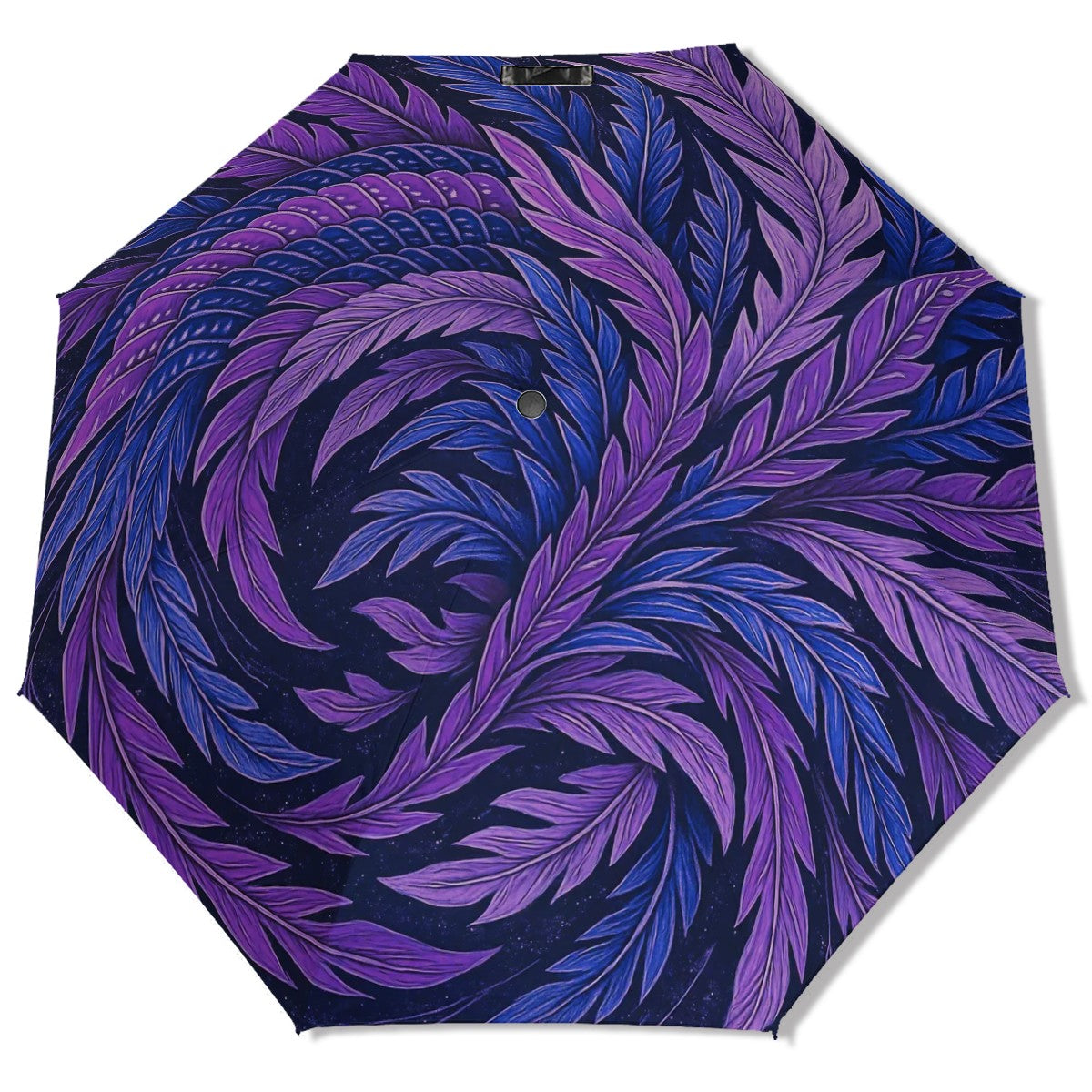 UV Protection Umbrella - Hokusai Inspired - Phoenix Feather Forest Purple -  | Japanese Art Umbrella