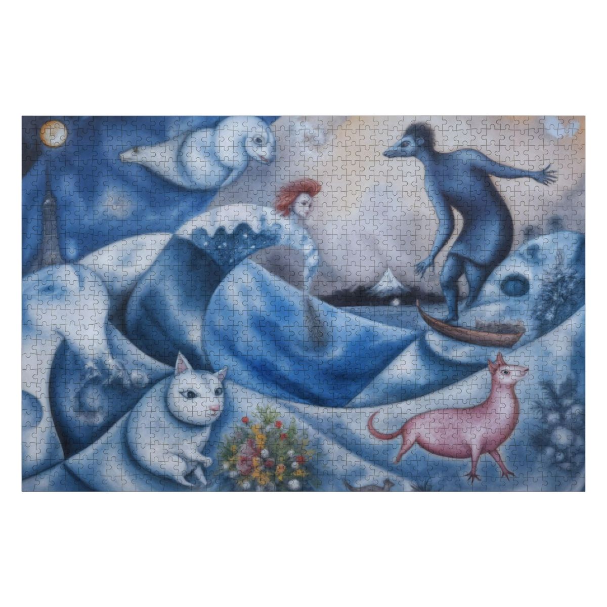 Wooden Jigsaw Puzzles 1000 pcs - Hokusai × Chagall – The Floating Wave of Memory -  | Japanese Art Jigsaw Puzzle