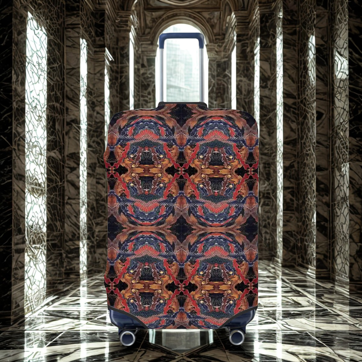 Lightweight Luggage Cover ー　Hokusai Phoenix – Japn Art Pattern