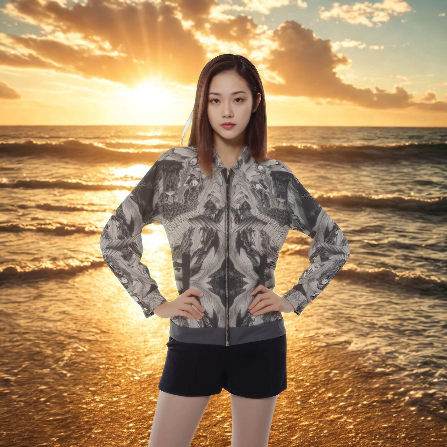 Hokusai Phoenix Unisex Bomber Jacket - Wearable Japanese Art with Modern Eleganceet | Japanese Art Jacket