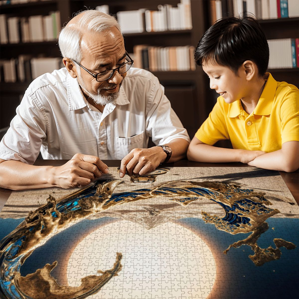 Wooden Jigsaw Puzzles 1000 pcs - Hokusai × Dali ‐ The Surreal Wave of Eternity -  | Japanese Art Jigsaw Puzzle