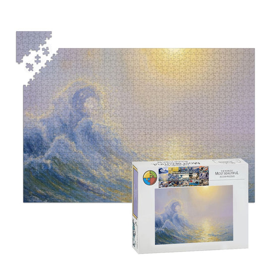 Wooden Jigsaw Puzzles 1000 pcs - Hokusai × Monet ‐ The Golden Wave of Silence -  | Japanese Art Jigsaw Puzzle