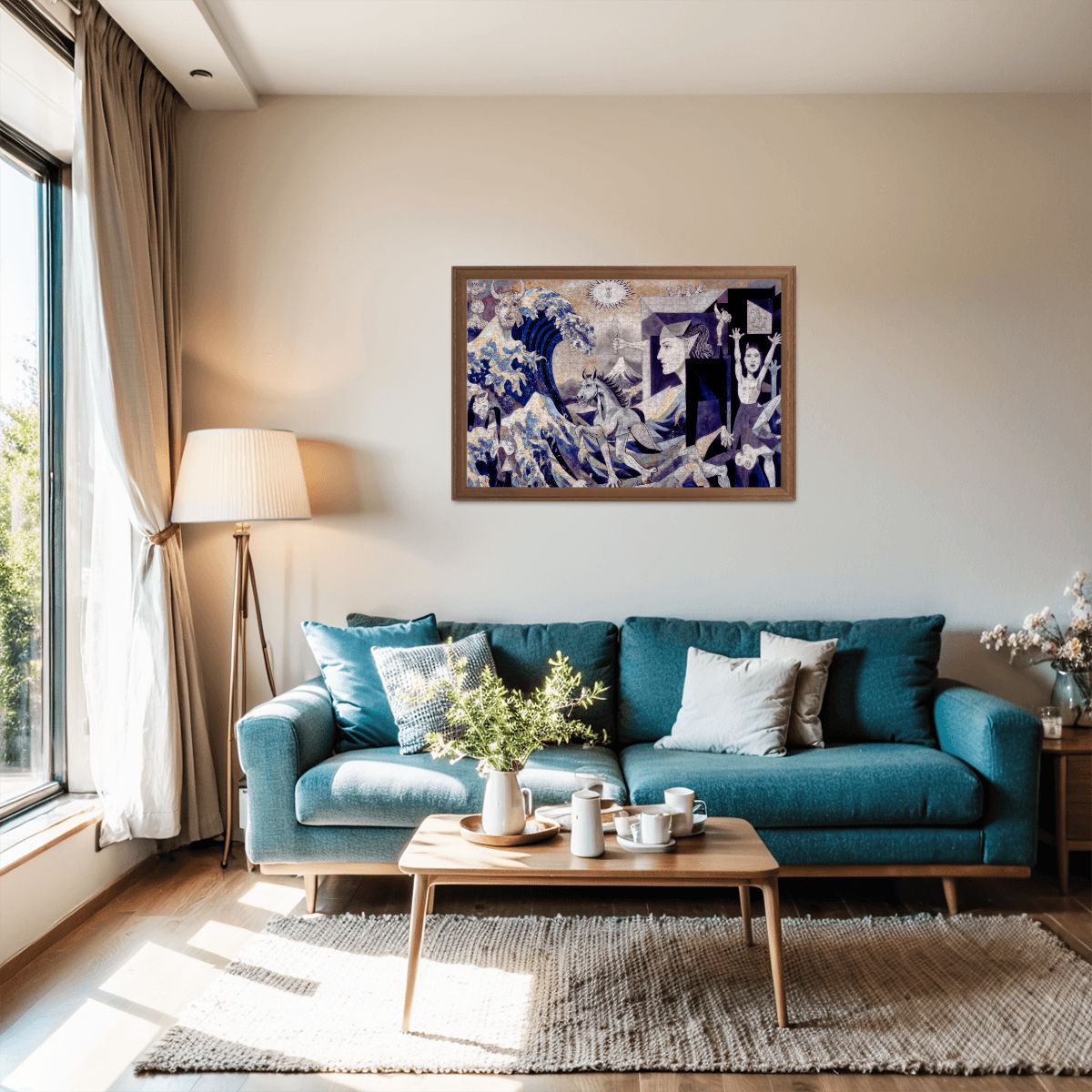 Wooden Jigsaw Puzzles 1000 pcs - Hokusai × Guernica – The Wave Against War -  | Japanese Art Jigsaw Puzzle