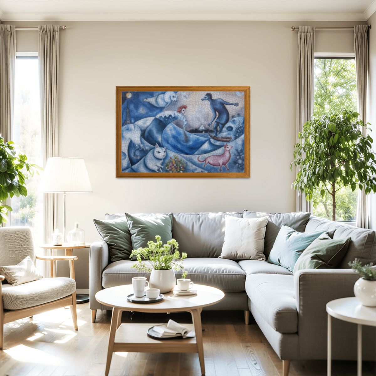 Wooden Jigsaw Puzzles 1000 pcs - Hokusai × Chagall – The Floating Wave of Memory -  | Japanese Art Jigsaw Puzzle