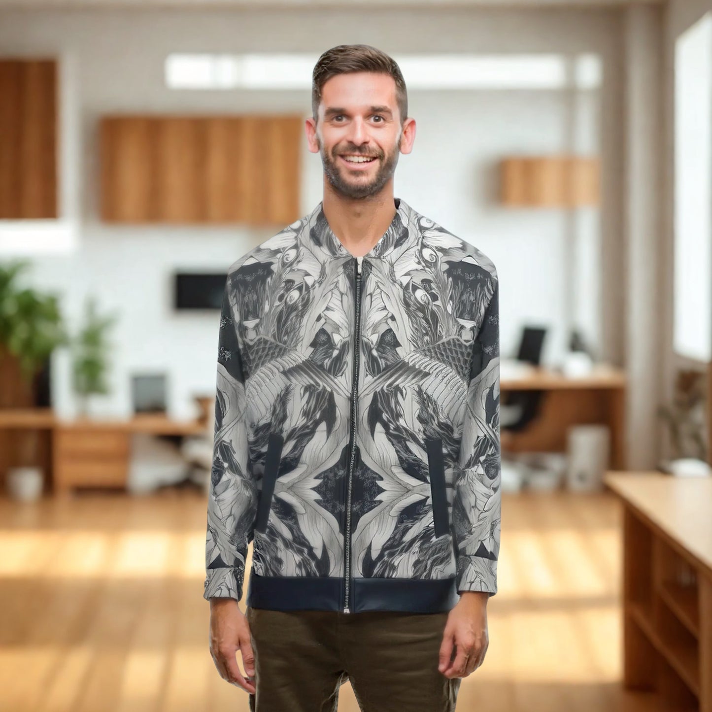 Hokusai Phoenix Unisex Bomber Jacket - Wearable Japanese Art with Modern Eleganceet | Japanese Art Jacket