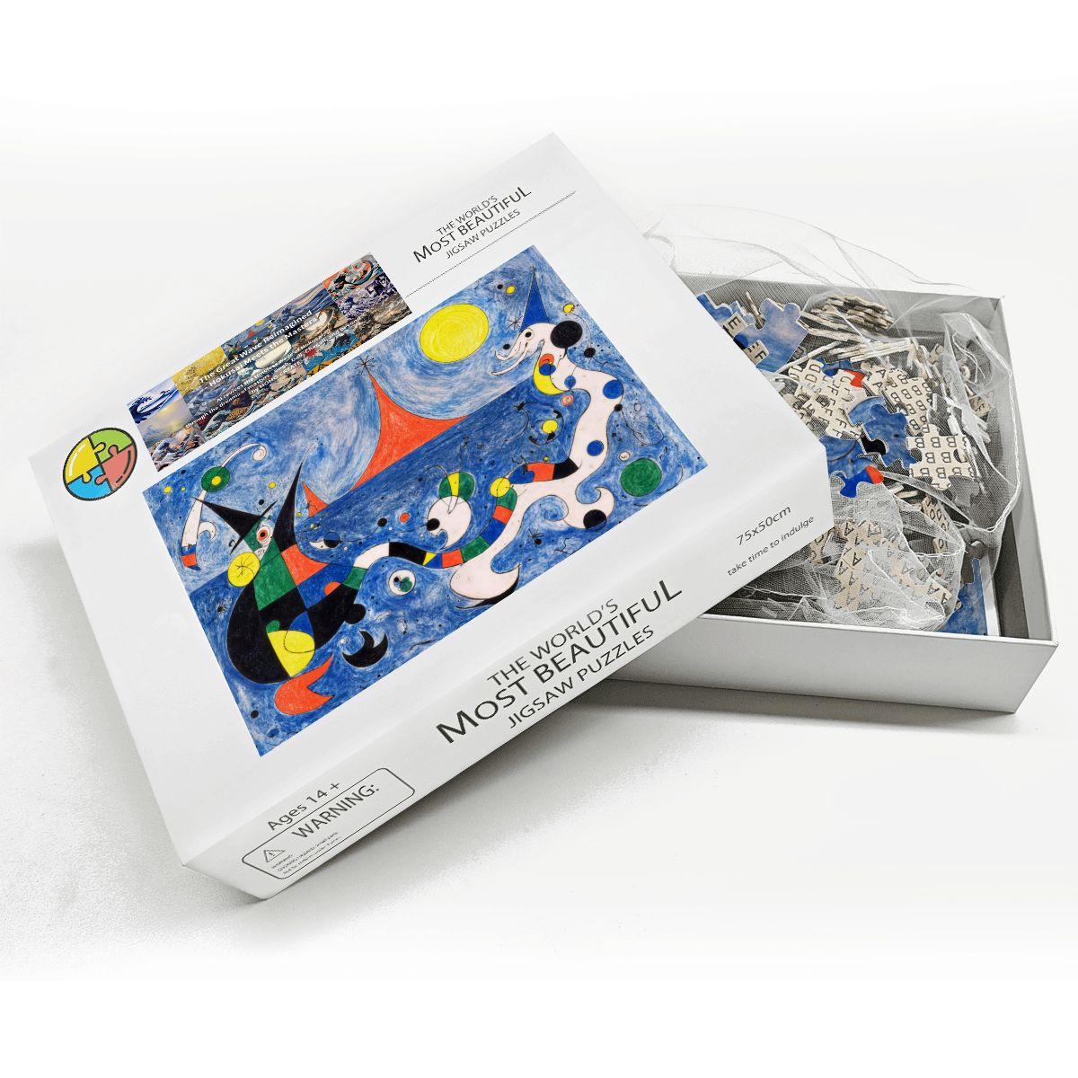 Wooden Jigsaw Puzzles 1000 pcs-Hokusai × Miró – The Dreaming Wave of Cosmos -  | Japanese Art Jigsaw Puzzle