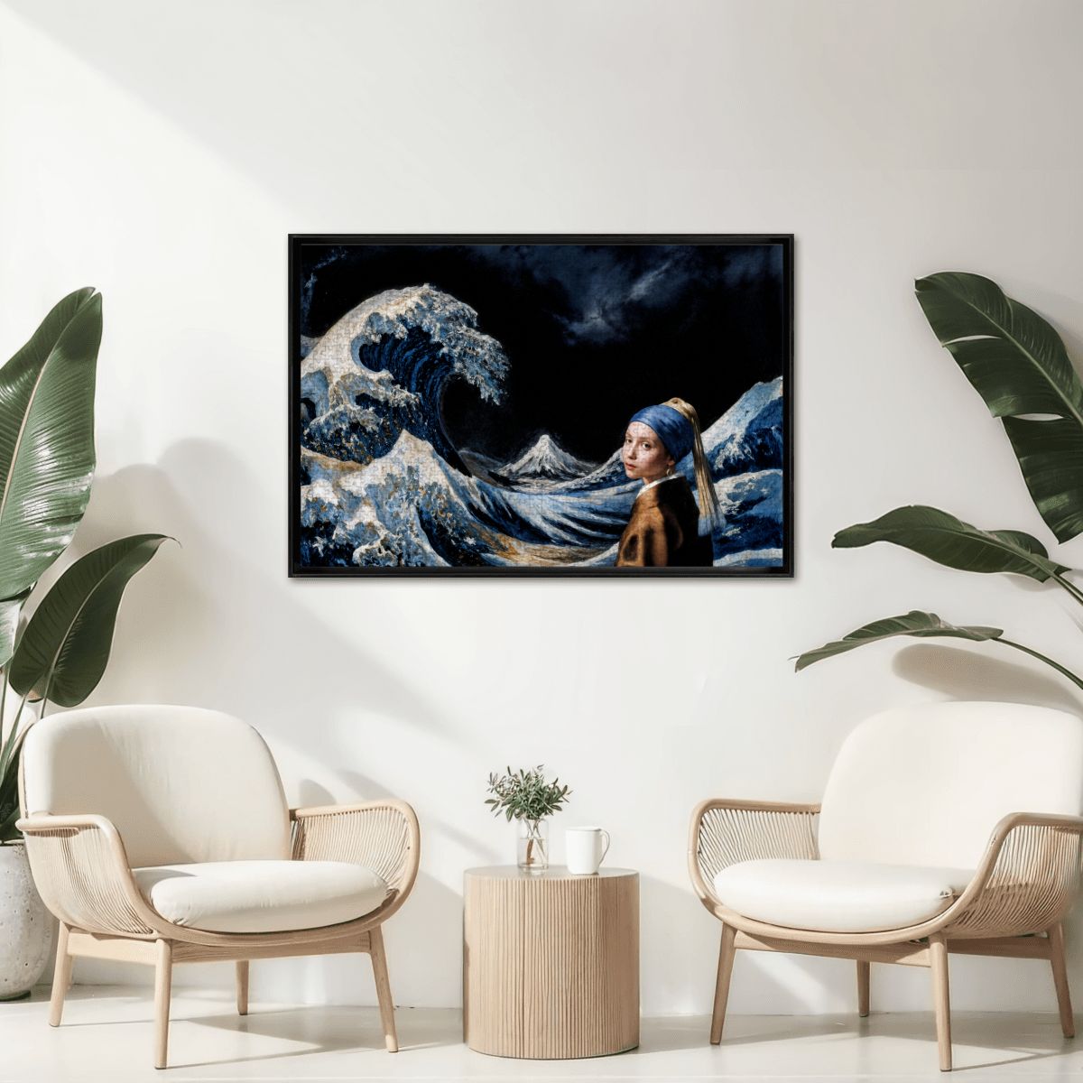 Wooden Jigsaw Puzzles 1000 pcs - Hokusai × Vermeer – The Stillness Within the Wave Puzzle -  | Japanese Art Jigsaw Puzzle