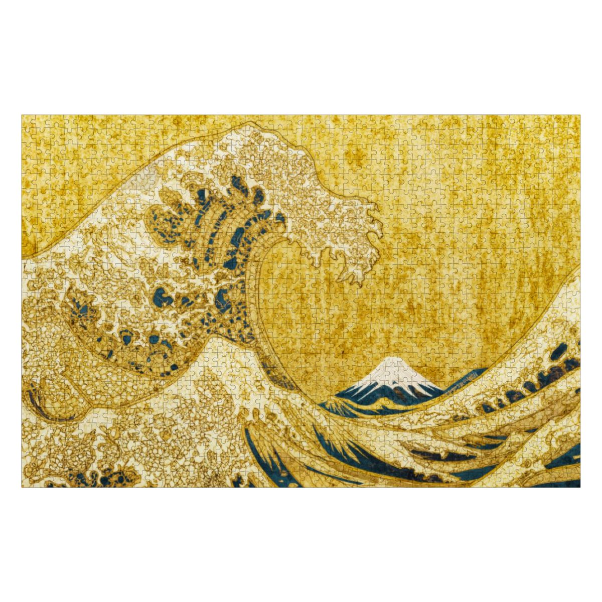 Wooden Jigsaw Puzzles 1000 pcs- Hokusai × Klimt – The Golden Wave of Eternity -  | Japanese Art Jigsaw Puzzle