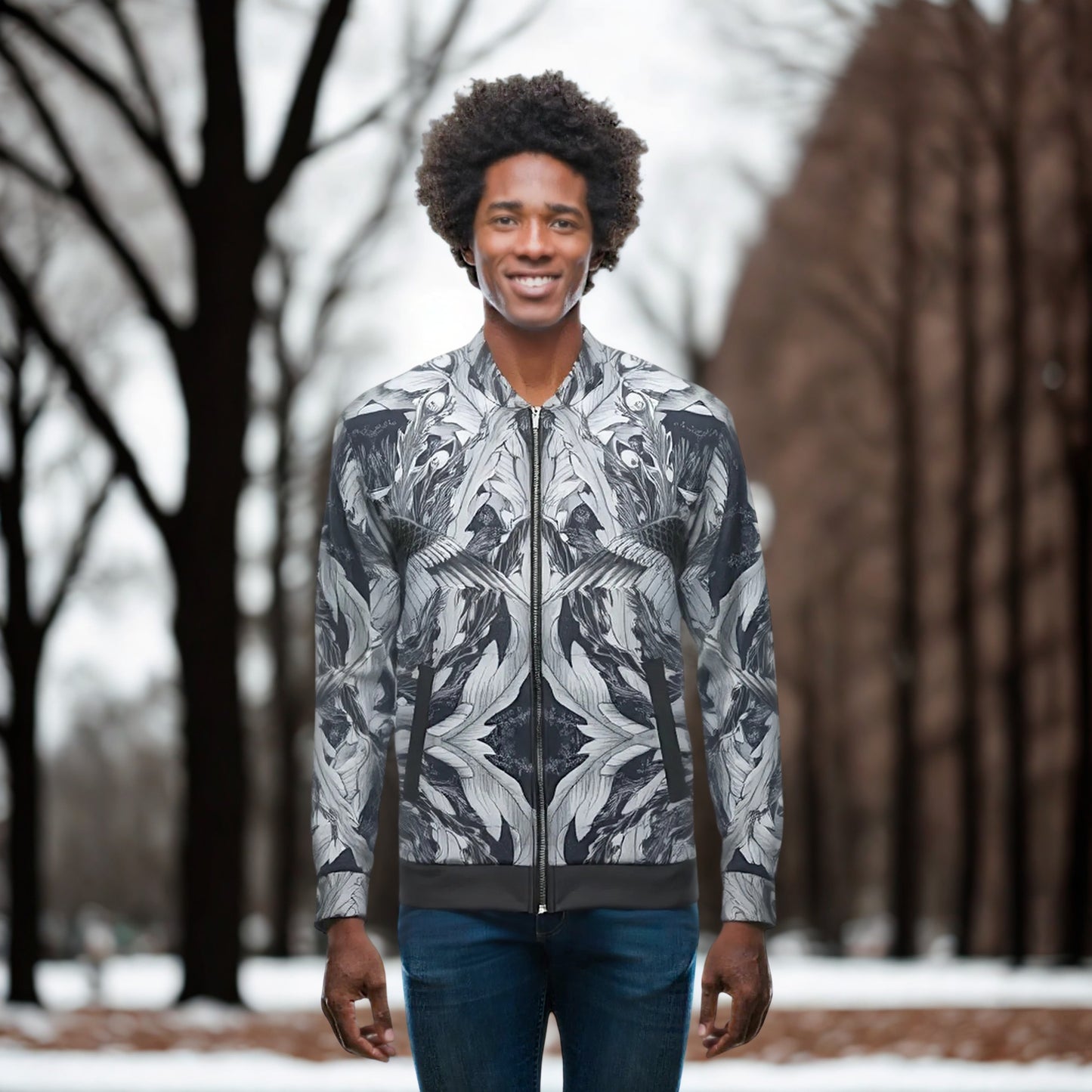 Hokusai Phoenix Unisex Bomber Jacket - Wearable Japanese Art with Modern Eleganceet | Japanese Art Jacket