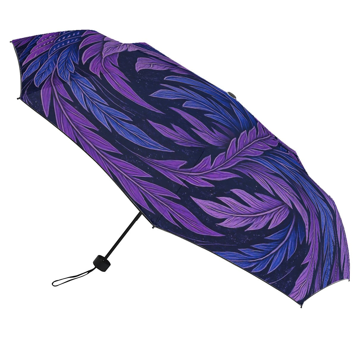 UV Protection Umbrella - Hokusai Inspired - Phoenix Feather Forest Purple -  | Japanese Art Umbrella