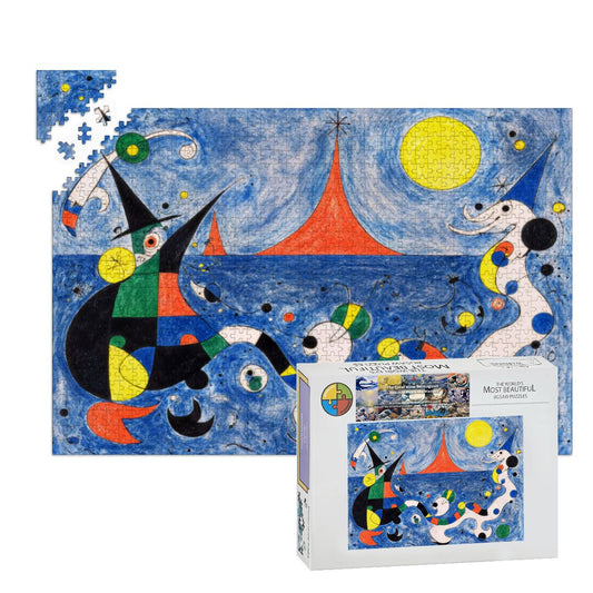 Wooden Jigsaw Puzzles 1000 pcs-Hokusai × Miró – The Dreaming Wave of Cosmos -  | Japanese Art Jigsaw Puzzle