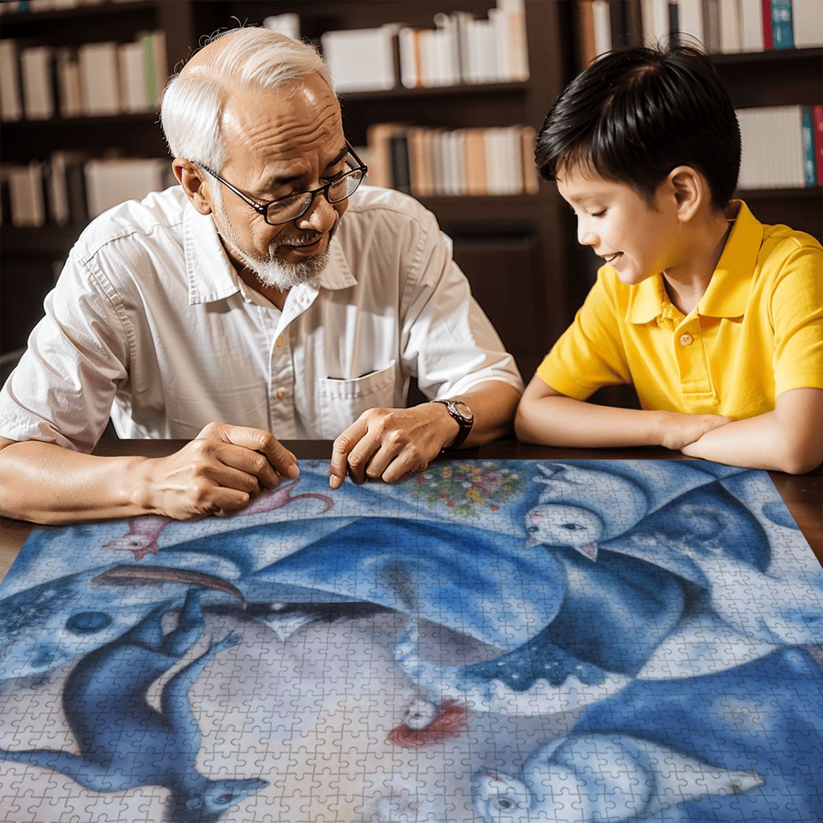 Wooden Jigsaw Puzzles 1000 pcs - Hokusai × Chagall – The Floating Wave of Memory -  | Japanese Art Jigsaw Puzzle