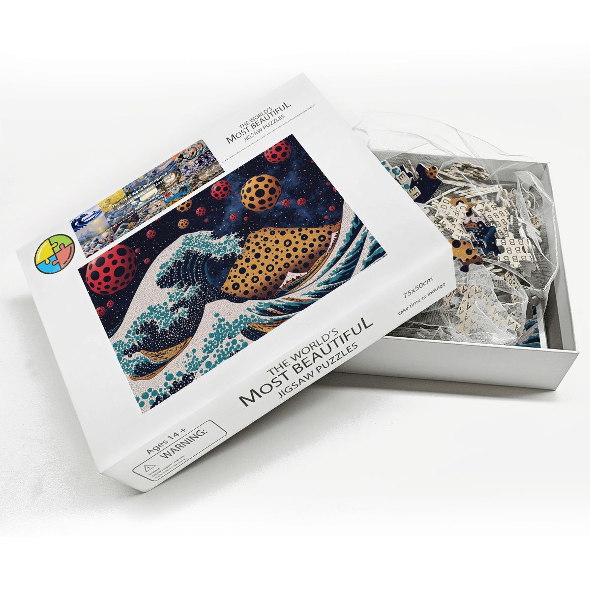 Wooden Jigsaw Puzzles 1000 pcs - Hokusai × Kusama - The Infinite Wave -  | Japanese Art Jigsaw Puzzle