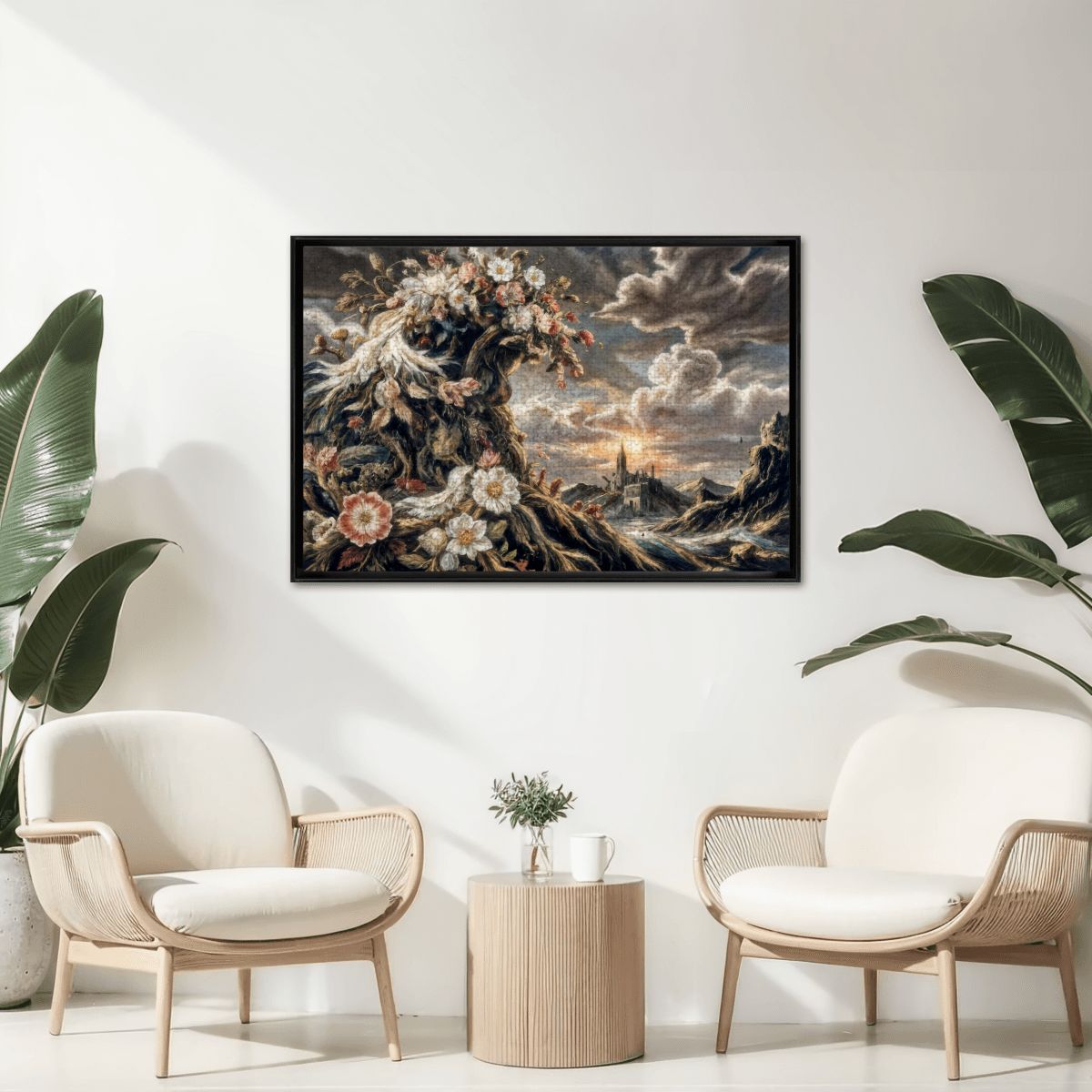 Wooden Jigsaw Puzzles 1000 pcs- Hokusai × Arcimboldo – The Floral Wave of Civilization -  | Japanese Art Jigsaw Puzzle