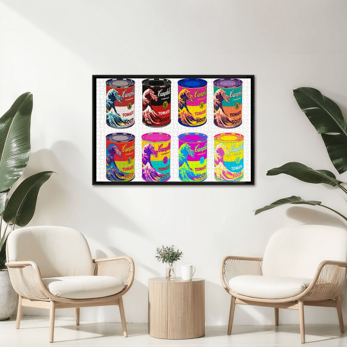 Wooden Jigsaw Puzzles 1000 pcs -Hokusai × Warhol – Eight Cans of Infinity -  | Japanese Art Jigsaw Puzzle