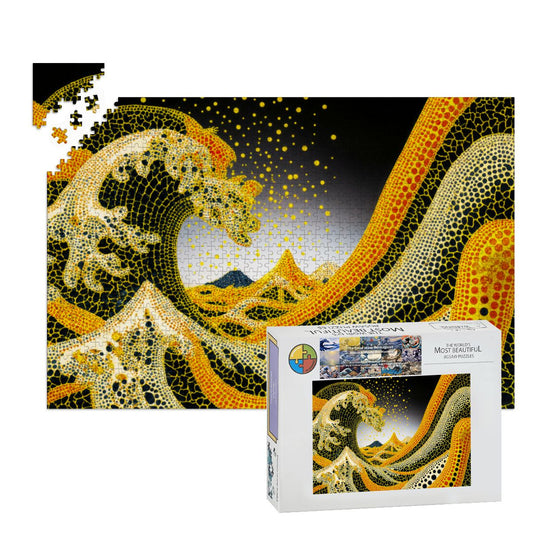 Wooden Jigsaw Puzzles 1000 pcs - Hokusai × Kusama – The Great Pumpkin Wave Artwork -  | Japanese Art Jigsaw Puzzle