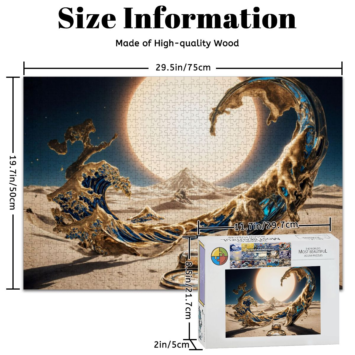 Wooden Jigsaw Puzzles 1000 pcs - Hokusai × Dali ‐ The Surreal Wave of Eternity -  | Japanese Art Jigsaw Puzzle
