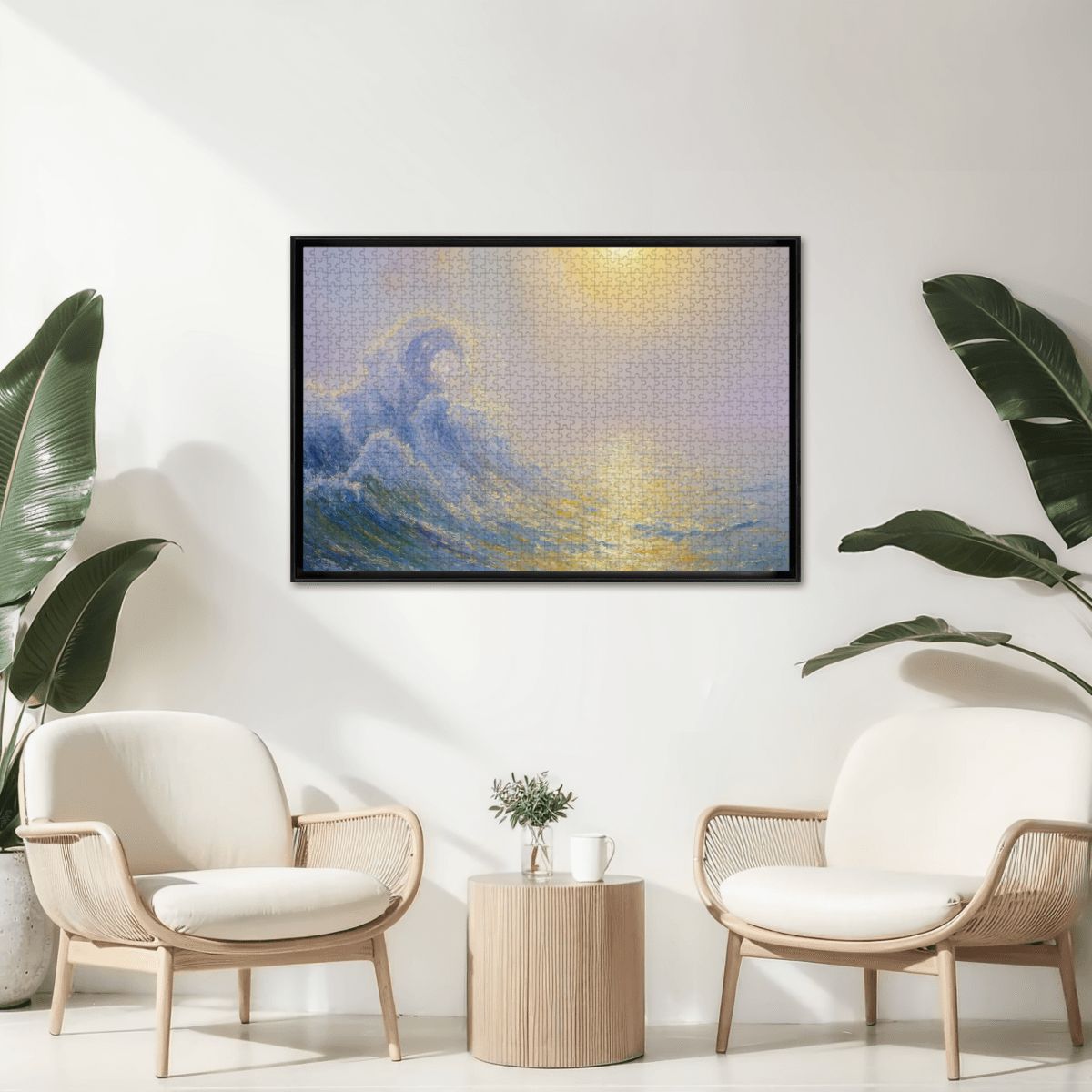Wooden Jigsaw Puzzles 1000 pcs - Hokusai × Monet ‐ The Golden Wave of Silence -  | Japanese Art Jigsaw Puzzle