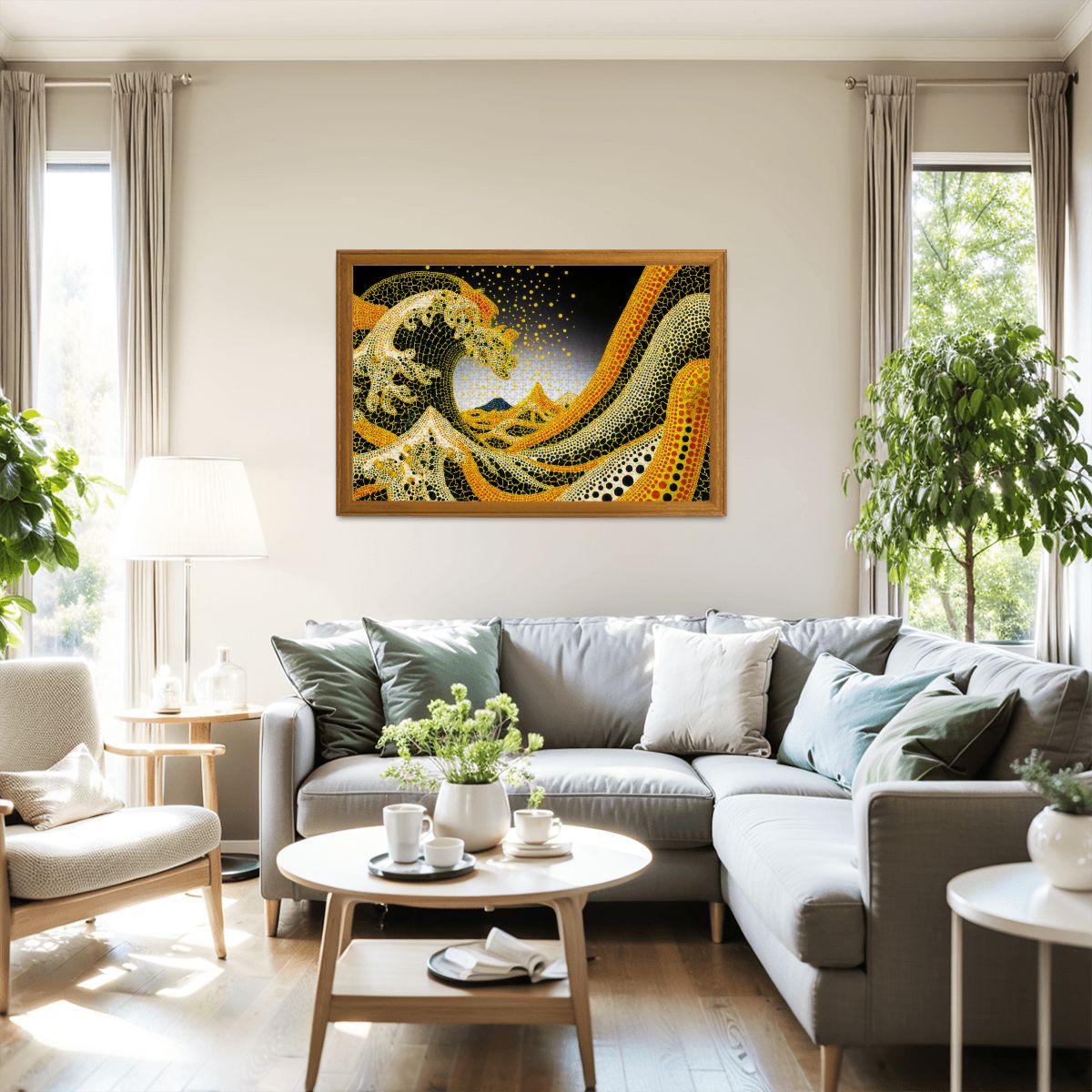 Wooden Jigsaw Puzzles 1000 pcs - Hokusai × Kusama – The Great Pumpkin Wave Artwork -  | Japanese Art Jigsaw Puzzle