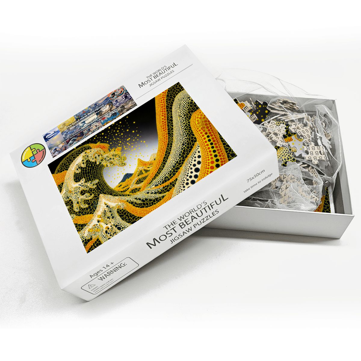 Wooden Jigsaw Puzzles 1000 pcs - Hokusai × Kusama – The Great Pumpkin Wave Artwork -  | Japanese Art Jigsaw Puzzle