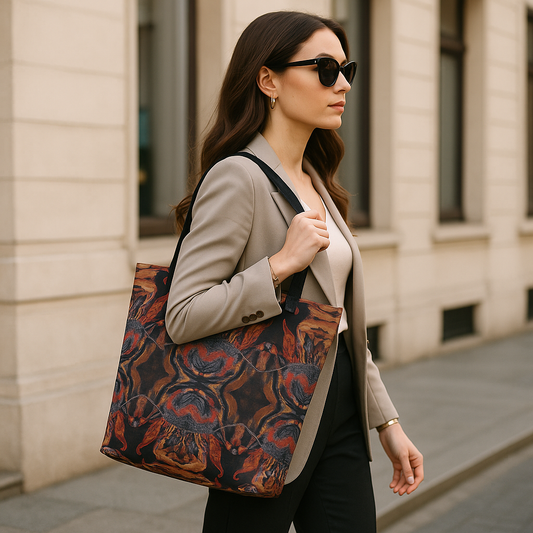 Ashes and Ascent –Large  Tote Bag with Phoenix Wings by Hokusai -  | Japanese Art Bag