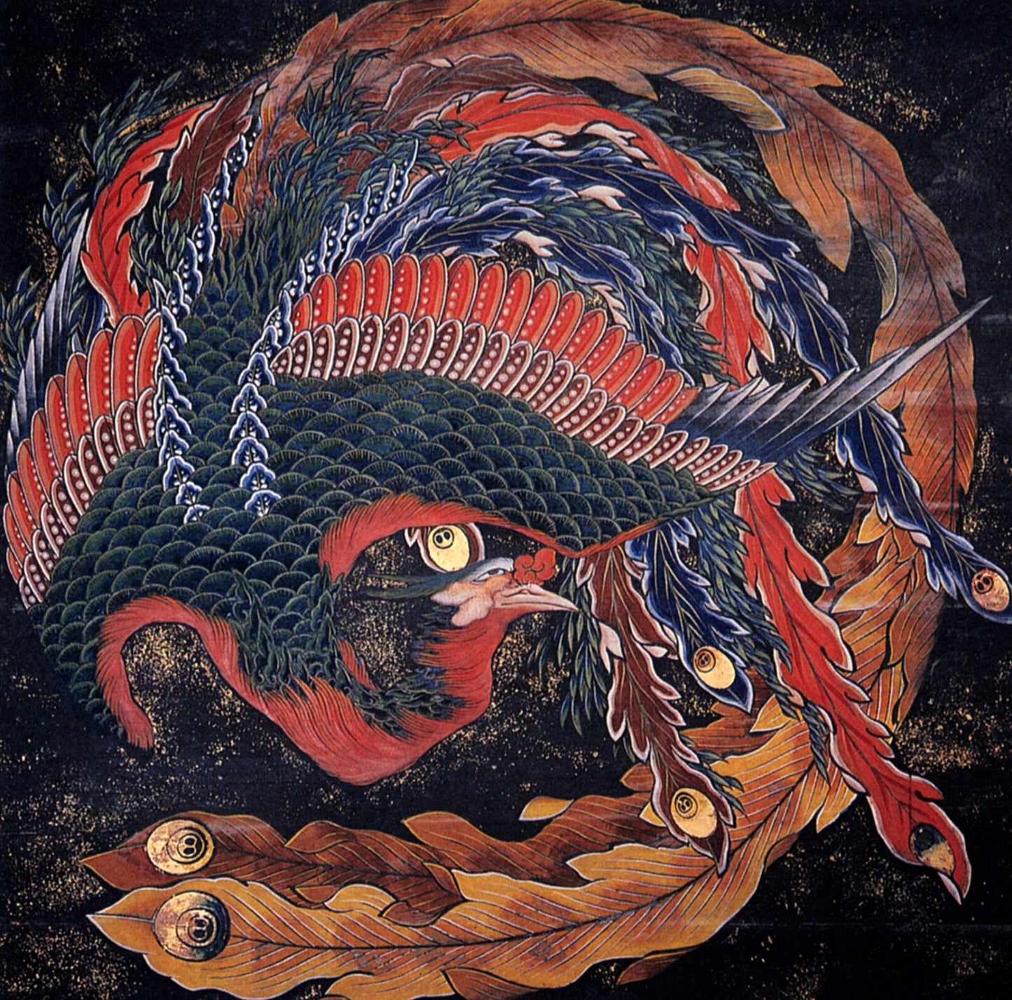 Wings of Rebirth: Hokusai Phoenix-Inspired Oversized weekender bag -  | Japanese Art Bag